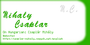 mihaly csaplar business card